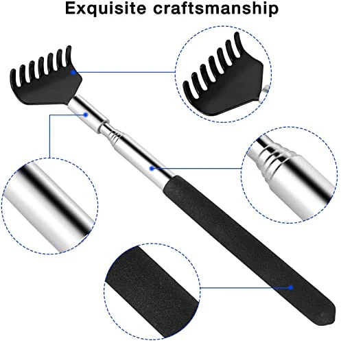 2 Pack Portable Extendable Back Scratcher, Kuvvfe Stainless Steel Telescoping Back Scratcher with Beautiful Gift Packaging - Image 3