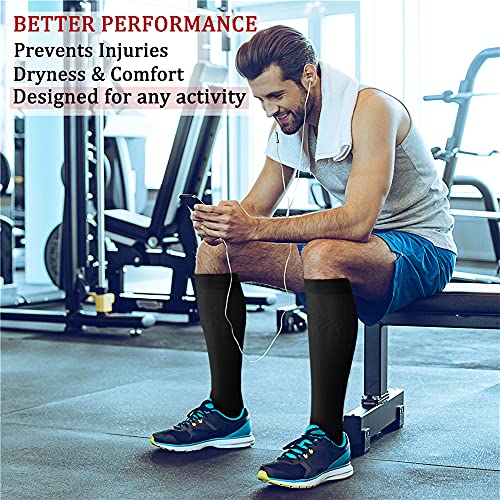 CHARMKING Compression Socks for Women & Men (8 Pairs) 15-20 mmHg Graduated Copper Support Socks are Best for Pregnant, Nurses - Boost Performance, Circulation, Knee High & Wide Calf (S/M, Multi 01) - Image 6