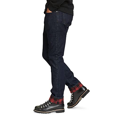 Eddie Bauer Men's H2Low Flex Flannel-Lined Jeans, Deep Rinse, 34W x 32L - Image 3