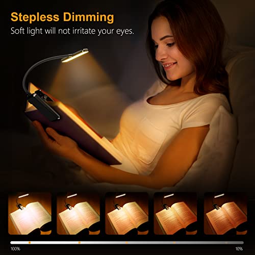 Gritin 19 LED Rechargeable Book Light for Reading in Bed with Memory Function- Eye Caring 3 Color Temperatures,Stepless Dimming Brightness,80 Hrs Runtime Lightweight Clip On Light for Book Lovers - Image 7