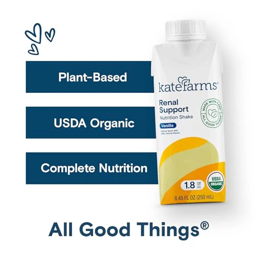 KATE FARMS Organic 1.8 Renal Support Shake, Vanilla, 20g of Protein, 27 Vitamins and Minerals, Specialized Dialysis Nutrition Support Drink, Vegan, Gluten Free and Non-GMO 8.45 Fl oz (Pack of 6) - Image 7