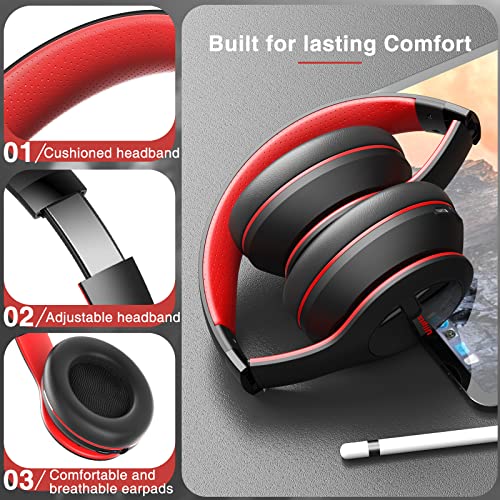 Uliptz Active Noise Cancelling Headphones, 65H Playtime Over Ear ENC Call Noise Cancelling Bluetooth Headphones, Wireless Over Ear Headphones with Deep Bass Hi-Fi Stereo Sound for Travel/Home/Work - Image 4