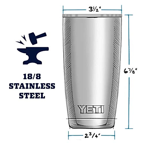 YETI Rambler 20 oz Tumbler, Stainless Steel, Vacuum Insulated with MagSlider Lid, Black - Image 7